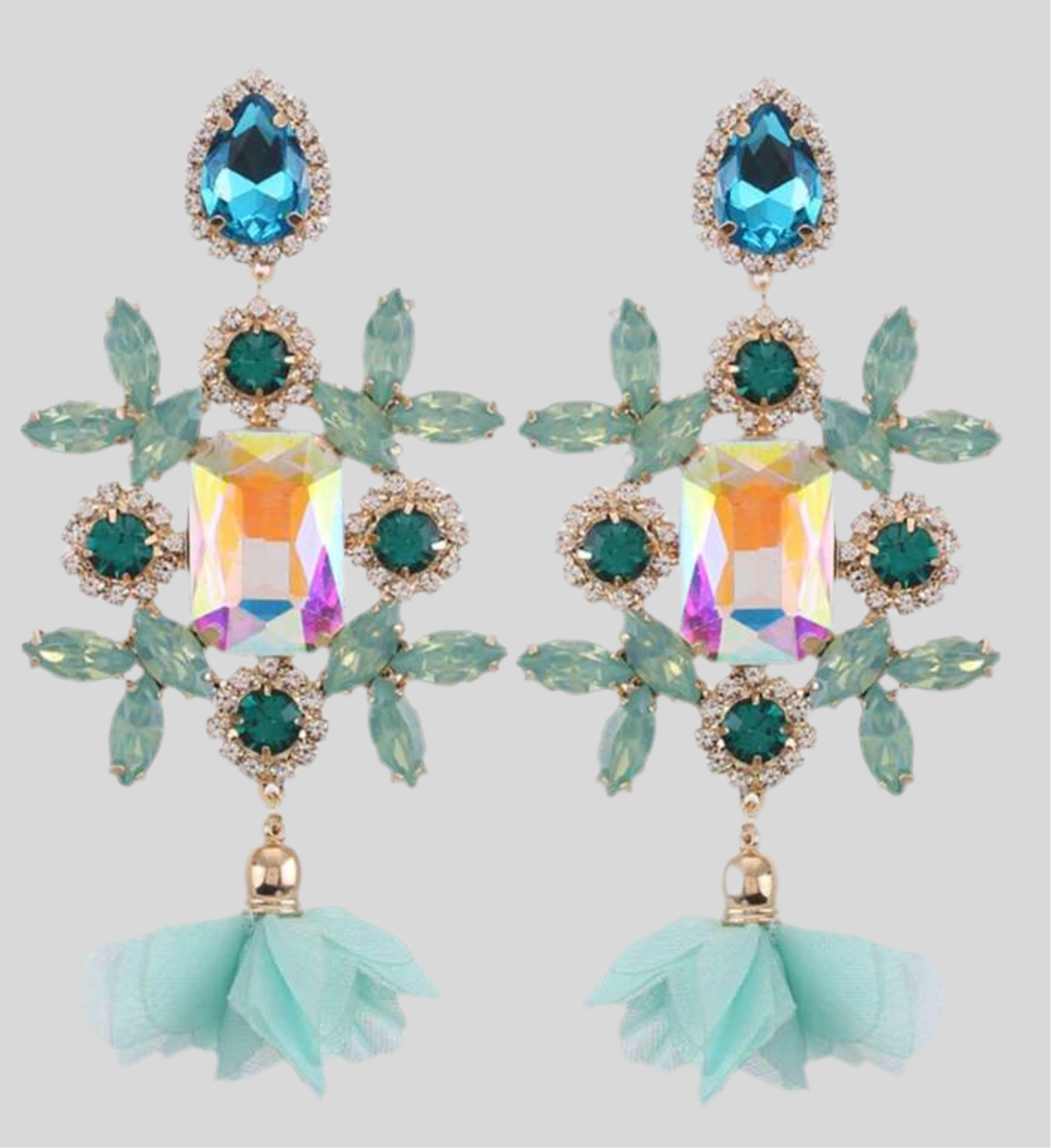 LUXE Mint For You Crystal Drop Earrings