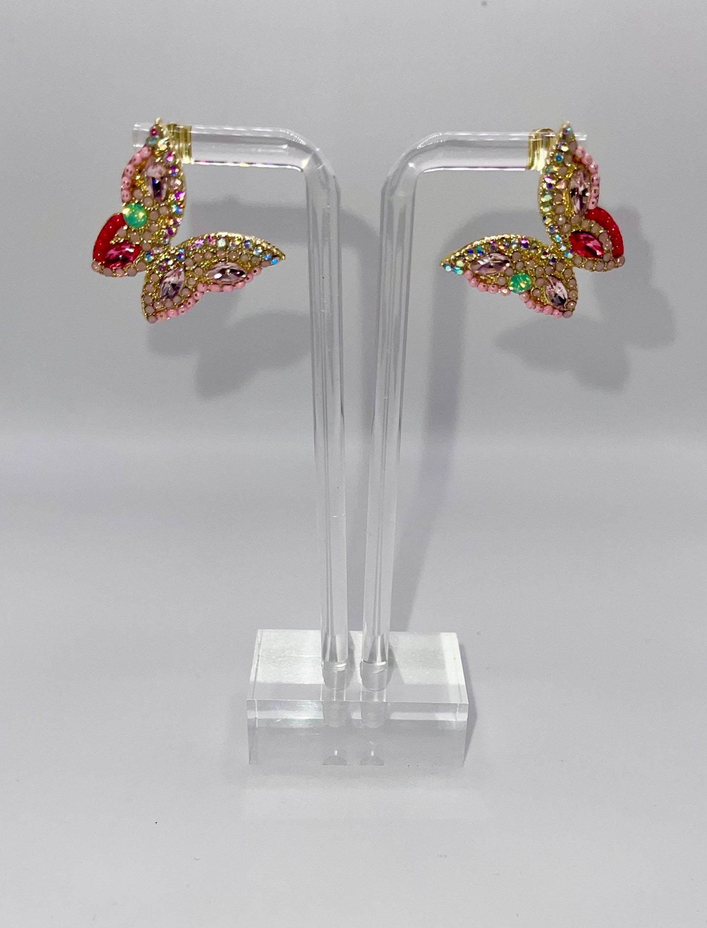 Pink Buttah Fly Stud Earrings