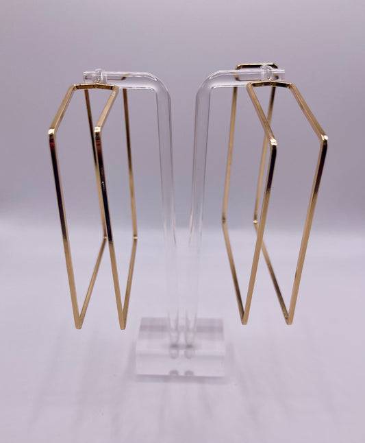 Hollywood Squares Gold Cuff Earrings