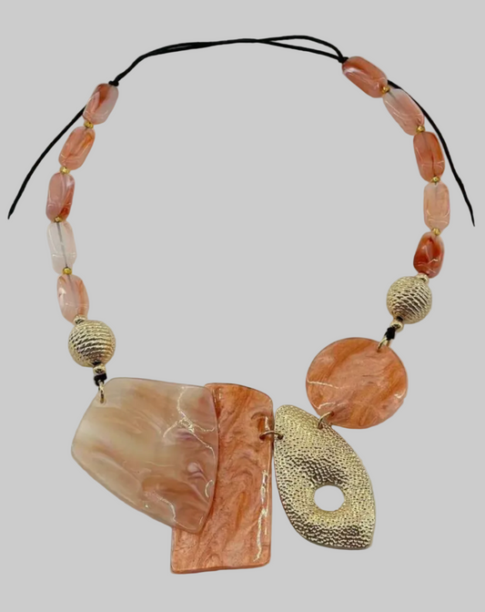 Summer Peach Statement Necklace