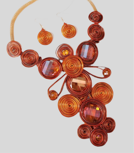 Through the Wire Statement Necklace Set