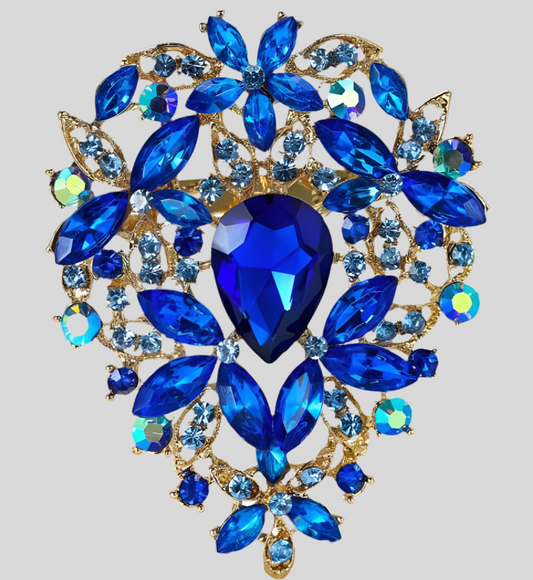 Queen Brooch - Cobalt