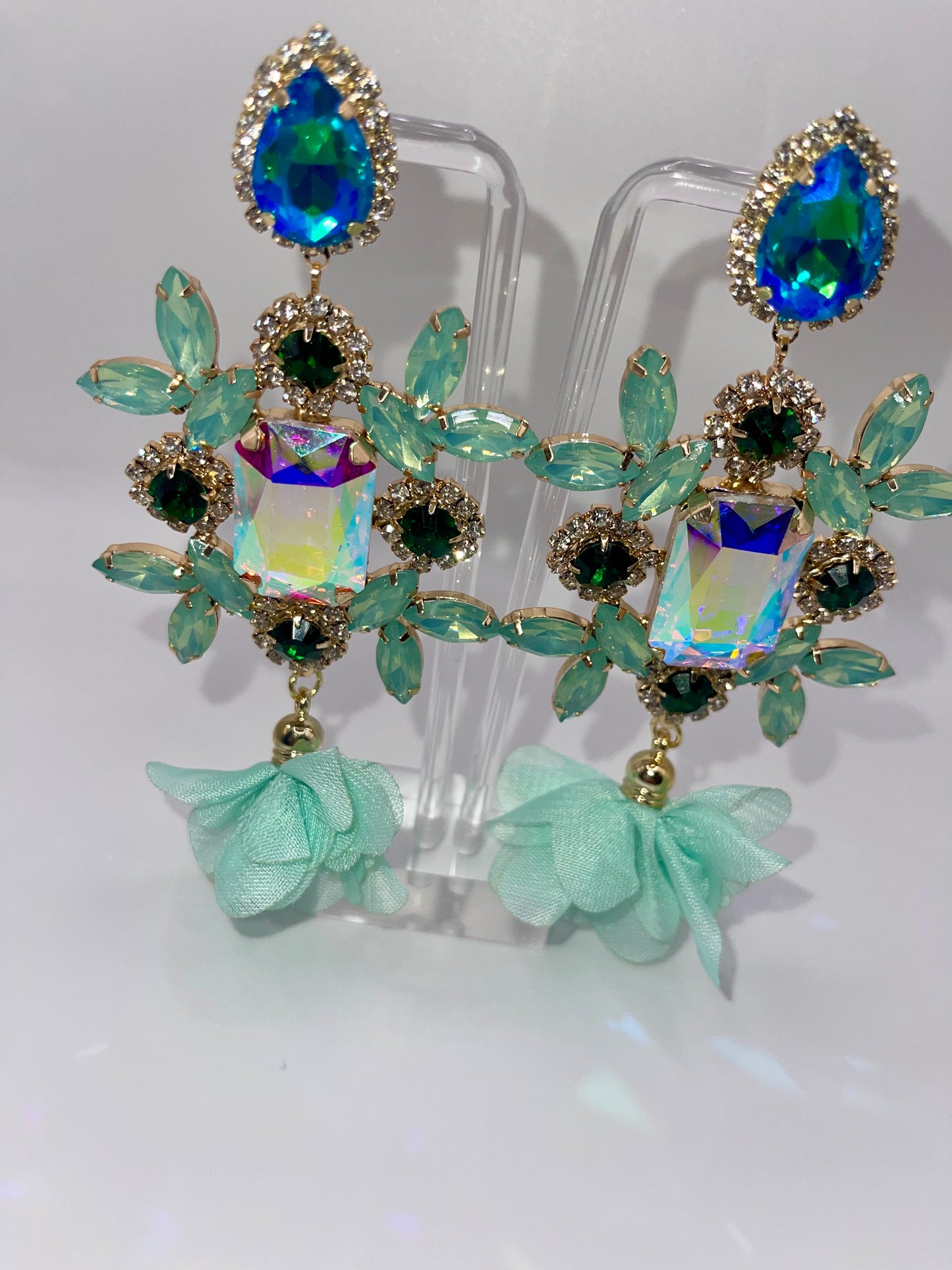 LUXE Mint For You Crystal Drop Earrings