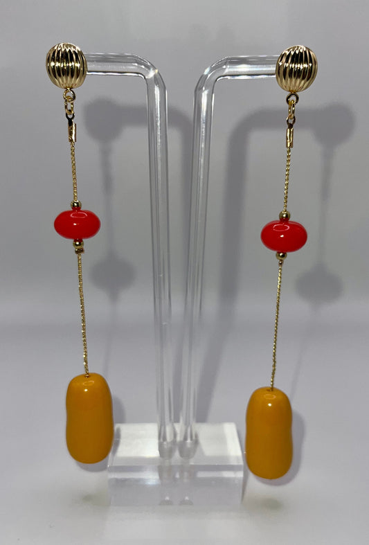 Passion Fruit Gold Drop Earrings