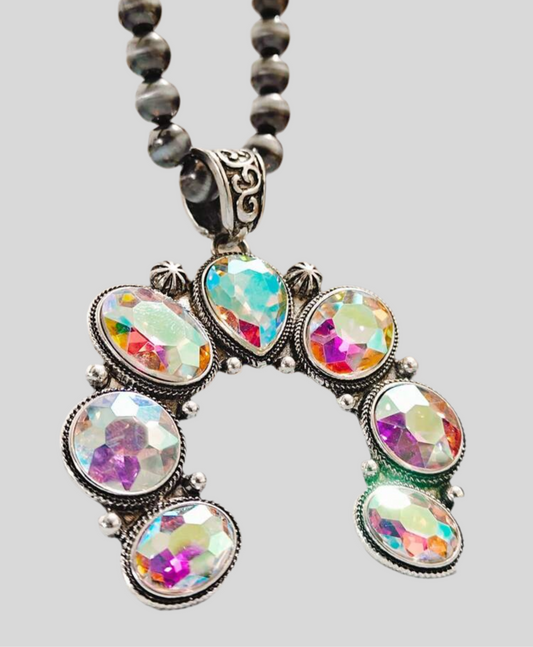 Haute Horseshoe Beaded Statement Necklace