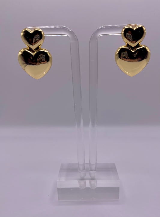 Pure Heart of Gold Drop Earrings
