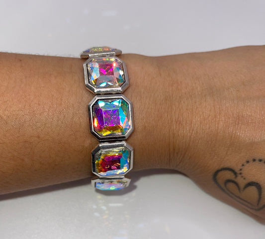 Sparkling Square Crystal Stretch Bracelet
