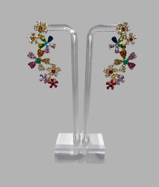 Floral Bouquet Cuff Earrings