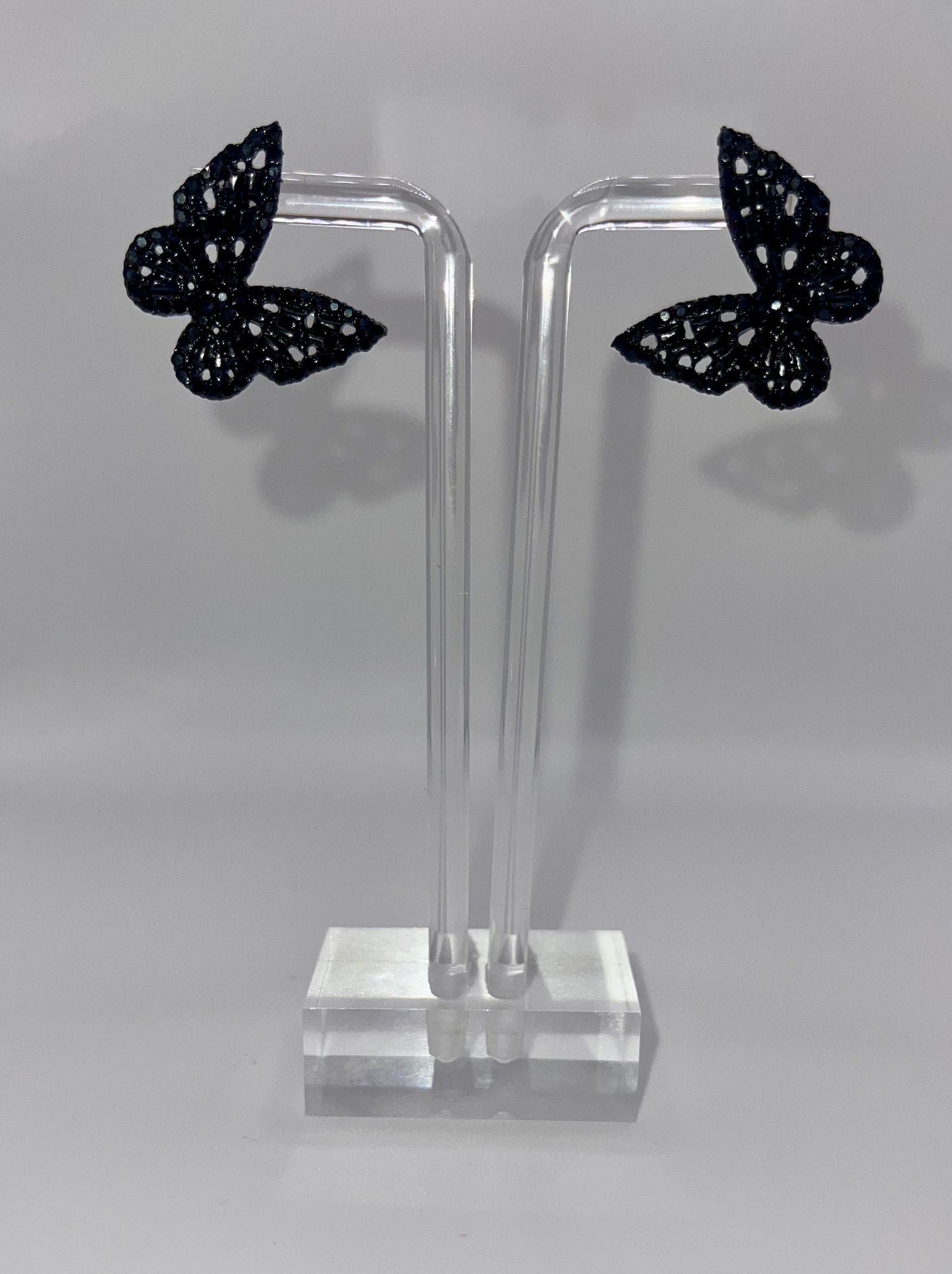 Black Buttah Fly Stud Earrings