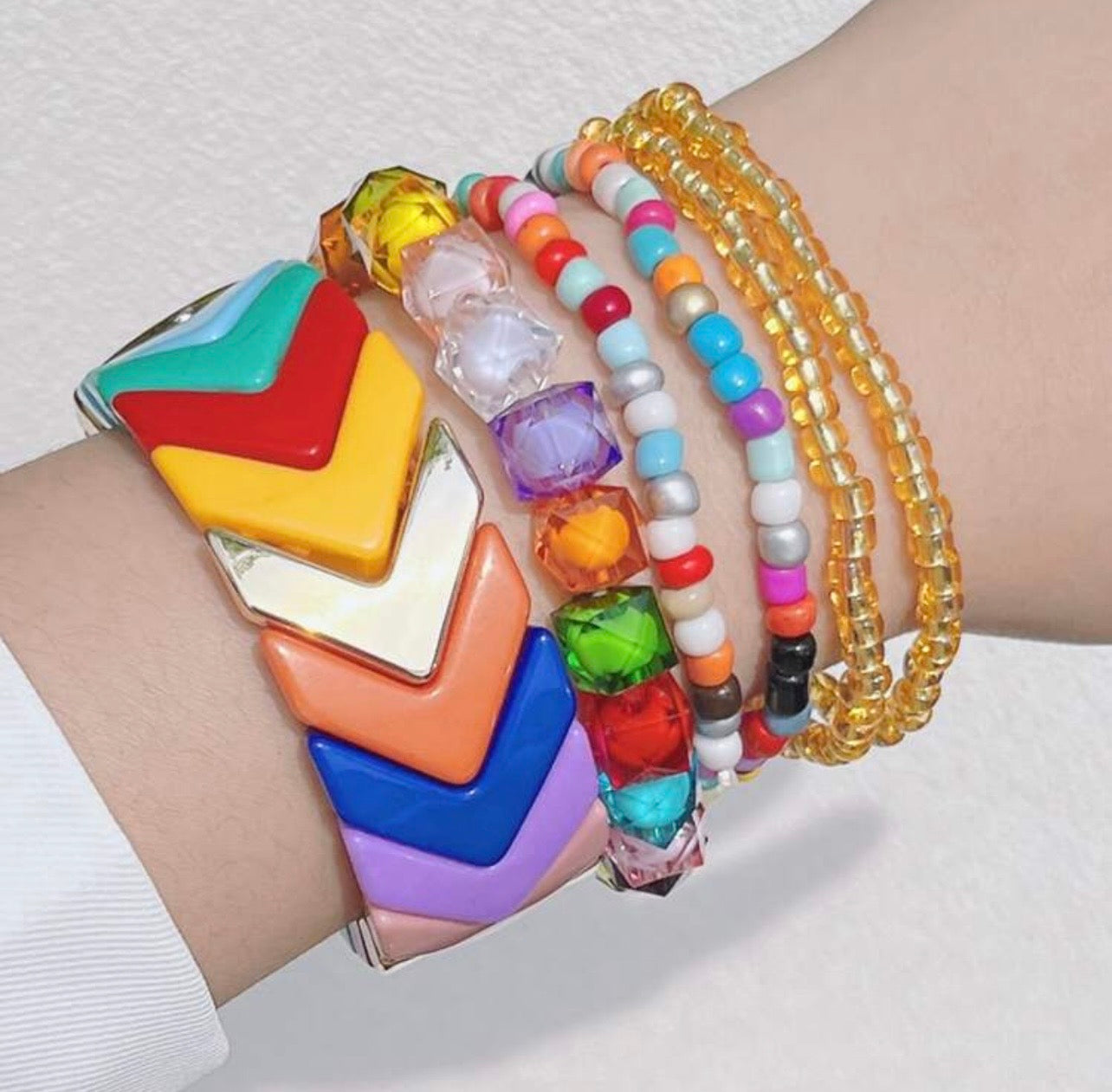 Just Beaded Multilayered Charm Bracelet Set