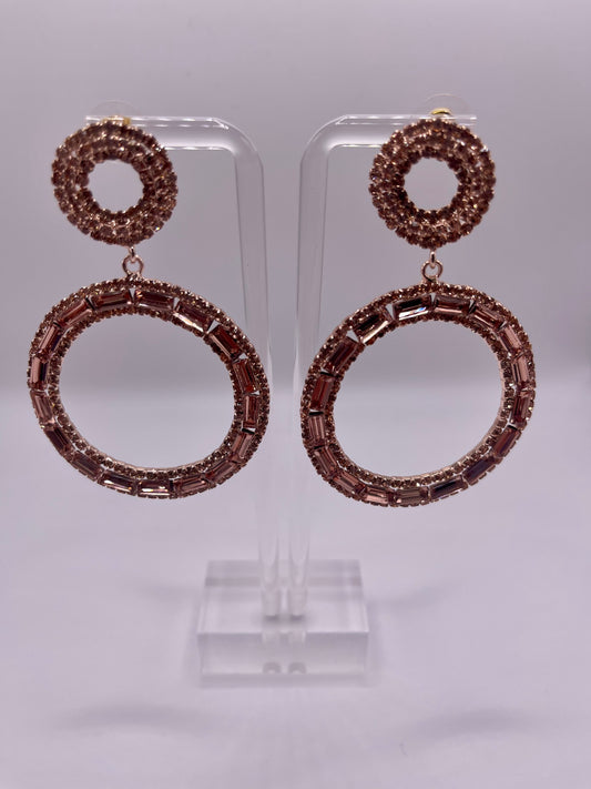 Rosé Circle Drop Earrings