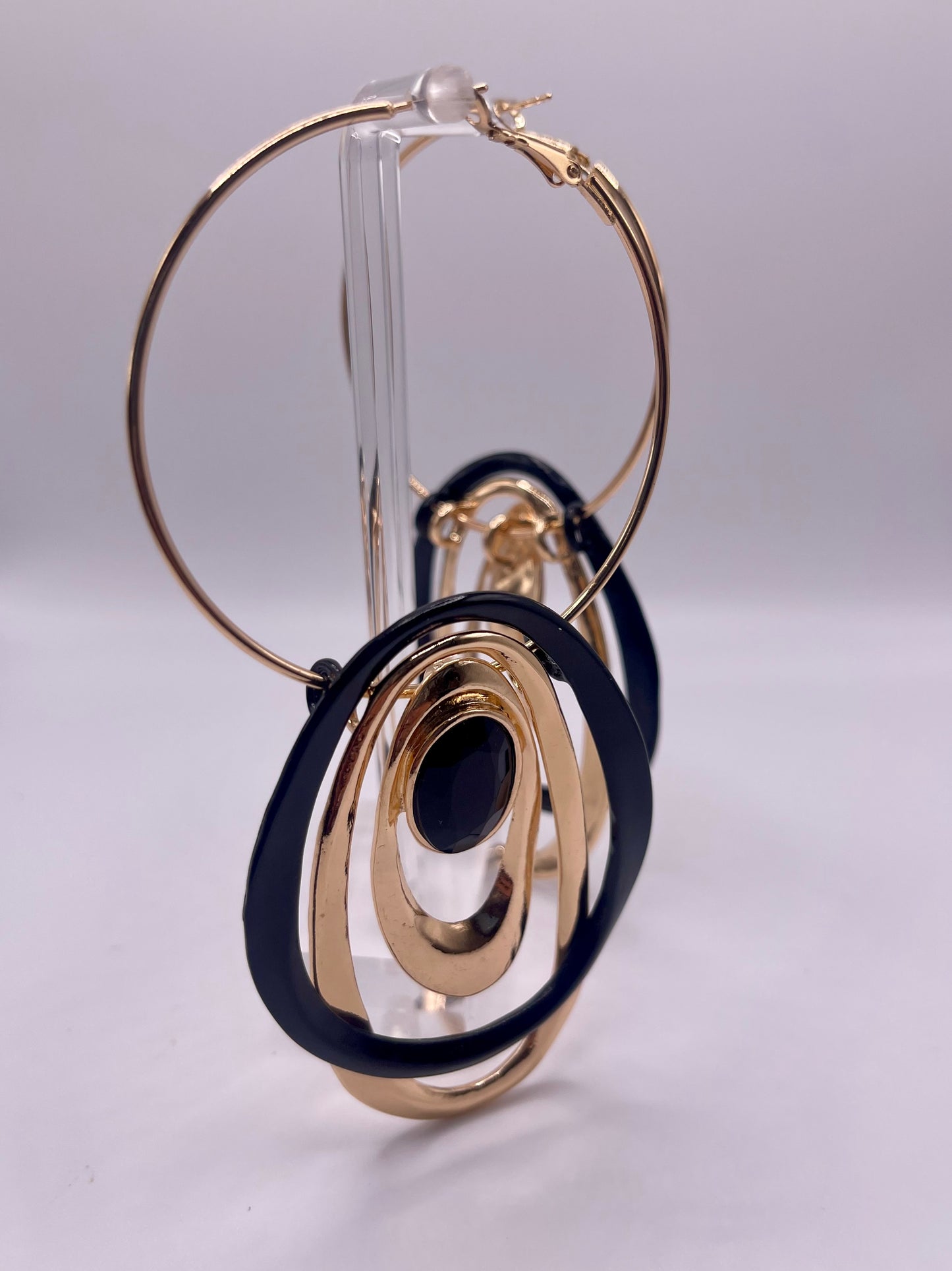 Black Love on Top Drop Earrings