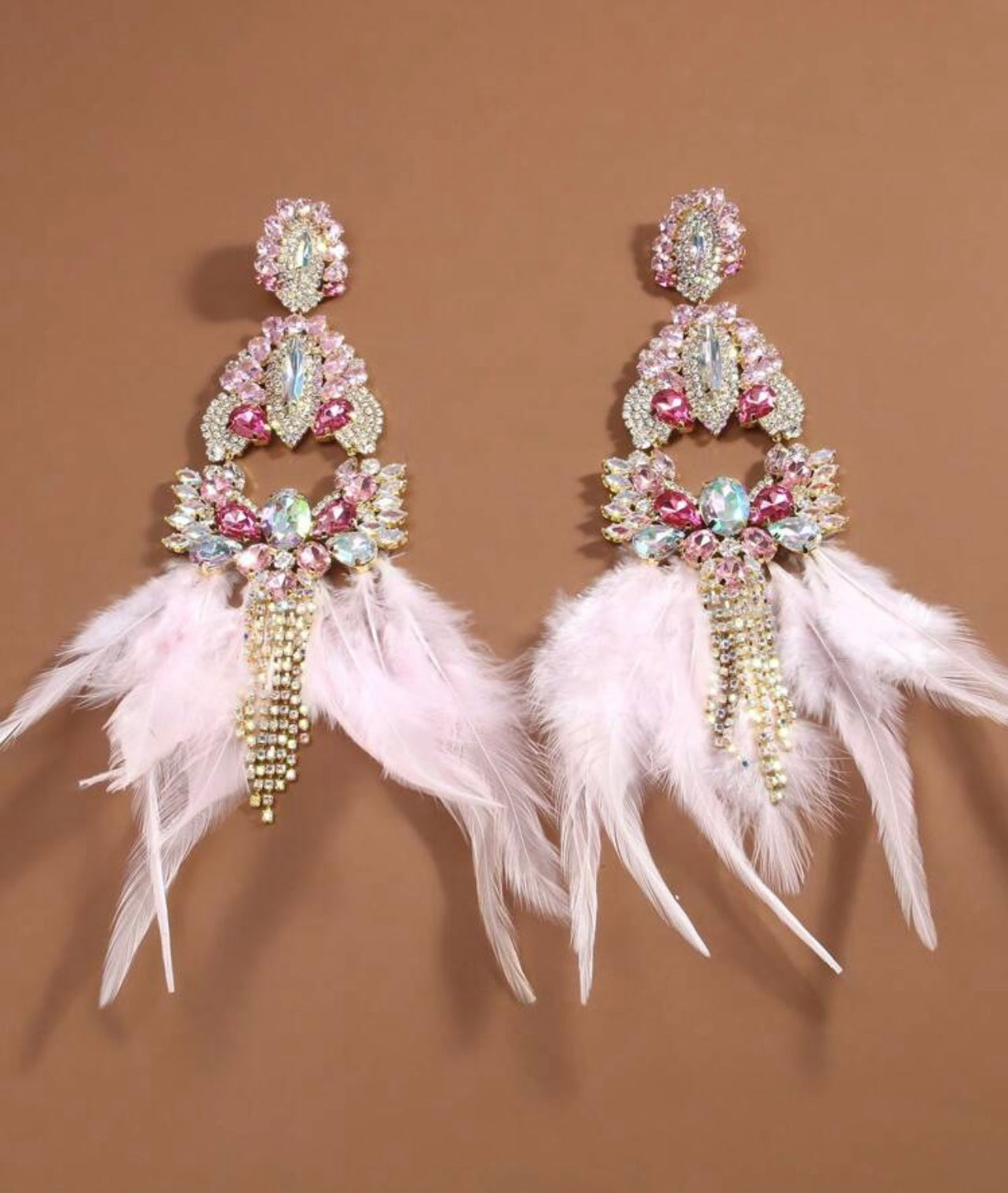 LUXE Showstopper Feather Tassel Drop Earrings