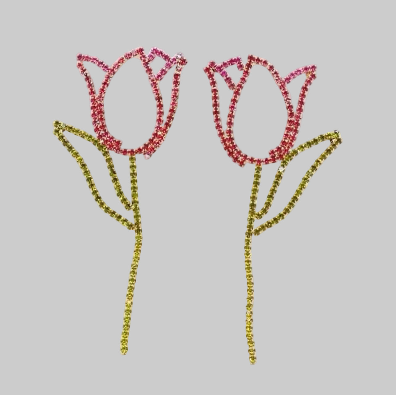 Long Stem Floral Drop Earrings
