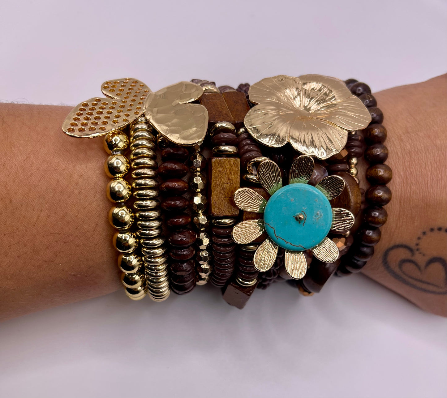 Just Beaded Multilayered Charm Bracelet Set