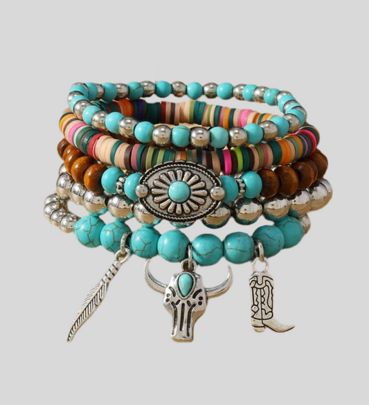 Texas Hold ‘Em Beaded Charm Bracelet