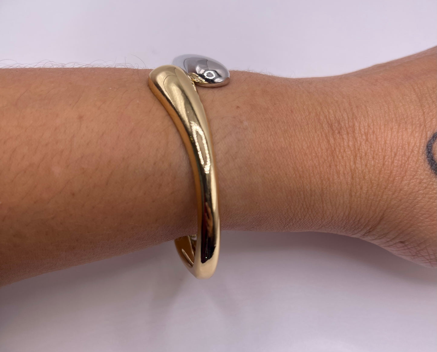 Opposites Attract Two-Tone Bangle