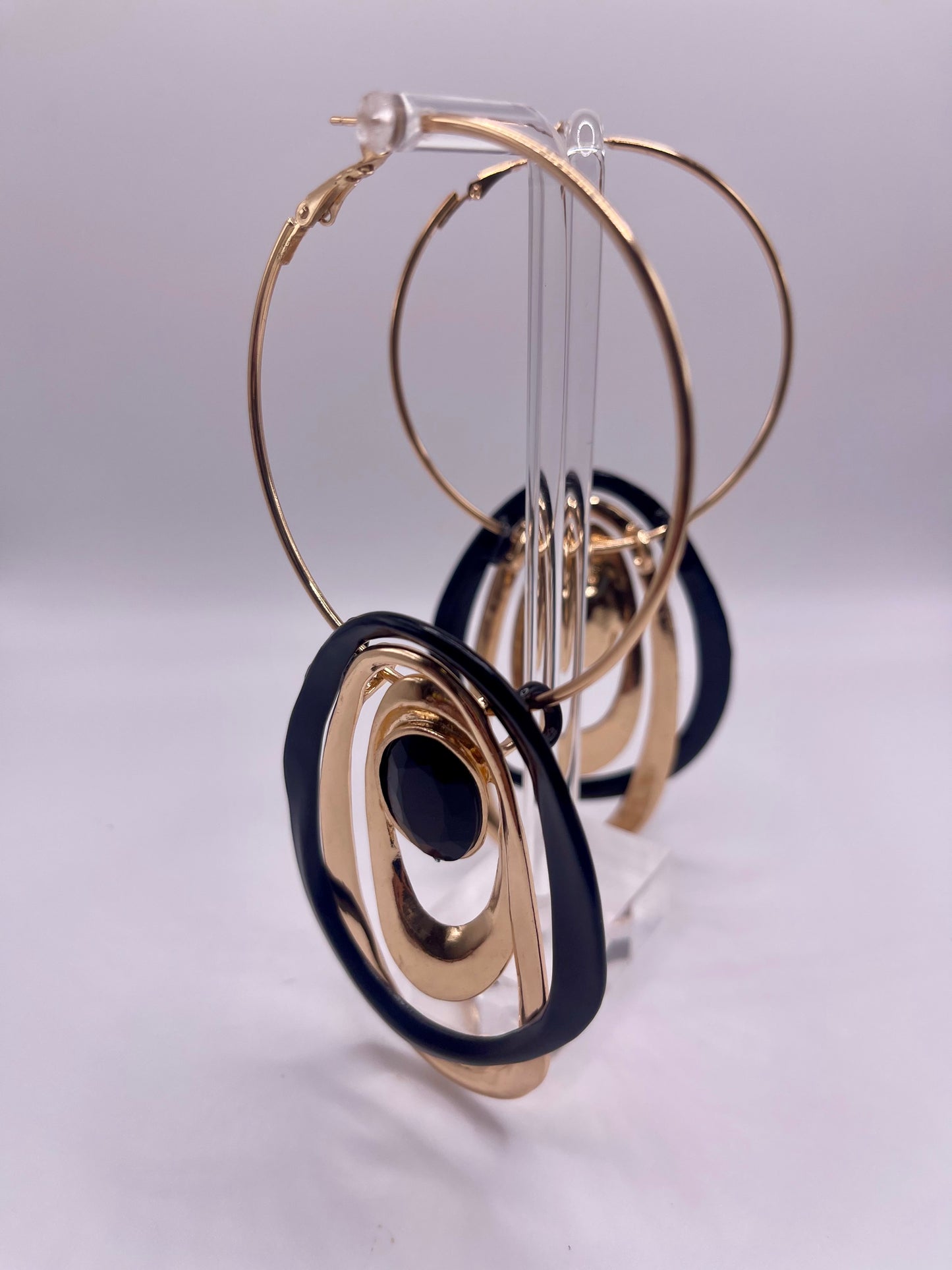 Black Love on Top Drop Earrings