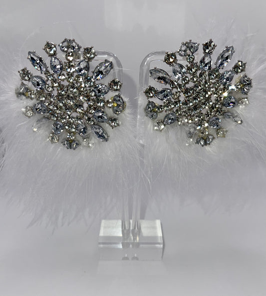 Fancy Feathers Crystal Drop Earrings