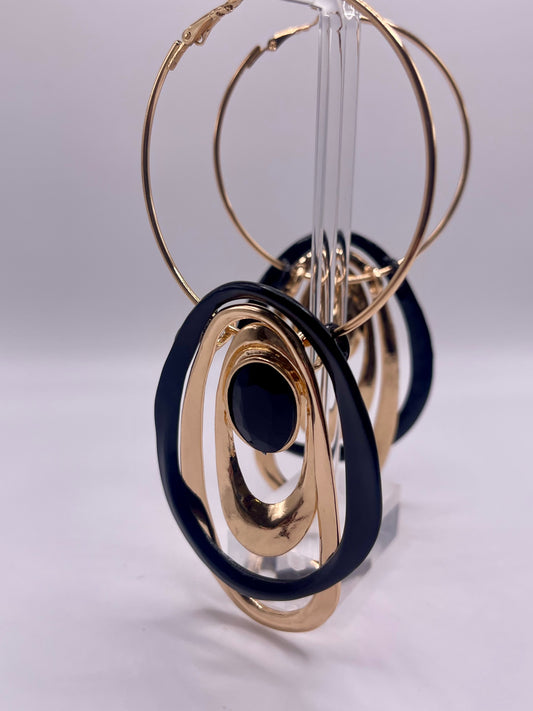 Black Love on Top Drop Earrings