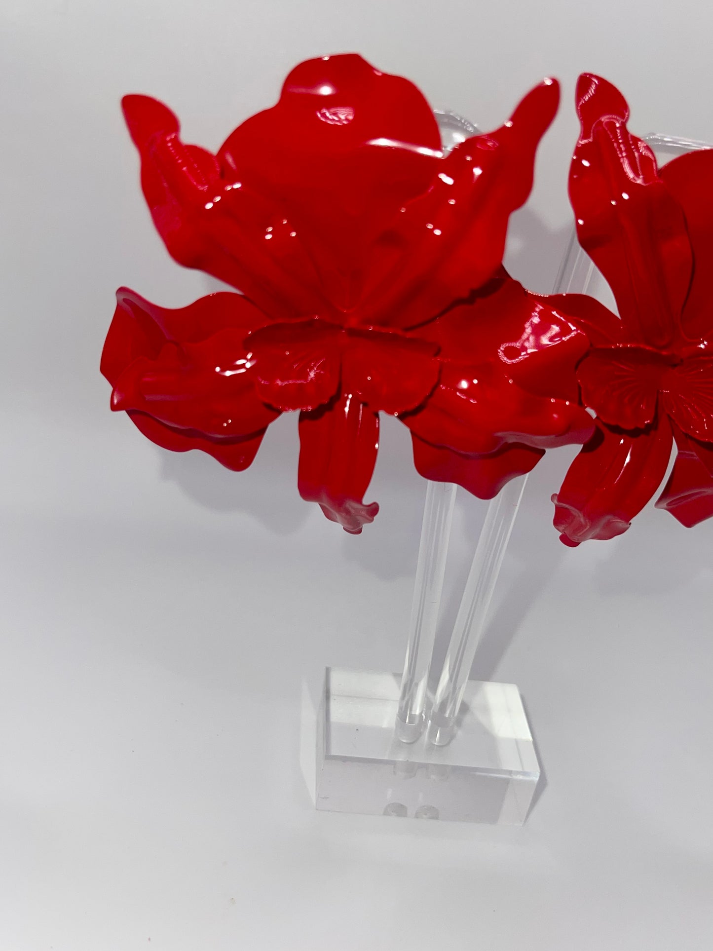Million Dollar Red Floral Drop Earrings