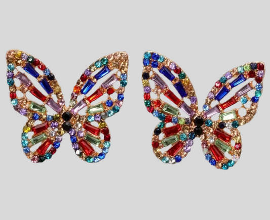 Rainbow Buttah Fly Stud Earrings