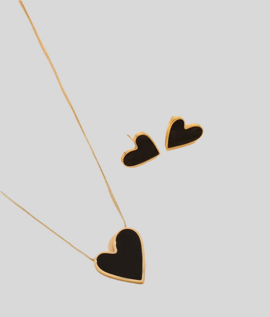 Black Heart Jewelry Set