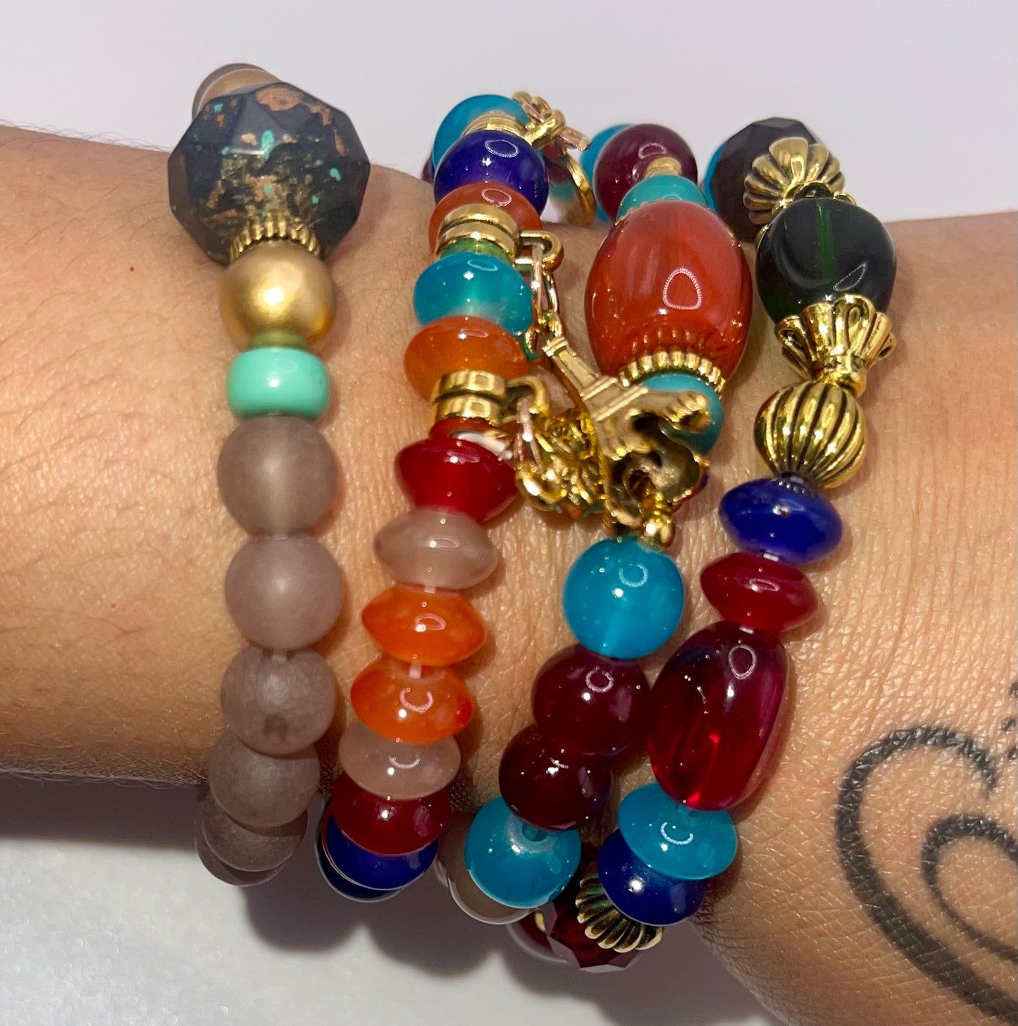 Just Beaded Multilayered Charm Bracelet Set