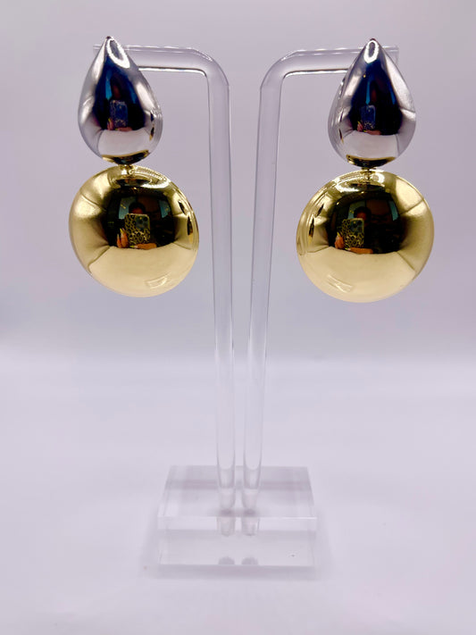 Two-Tone Drip Drop Earrings