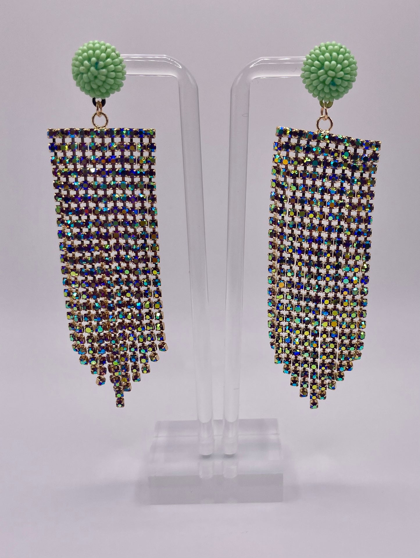 Mint To Be Tassel Drop Earrings