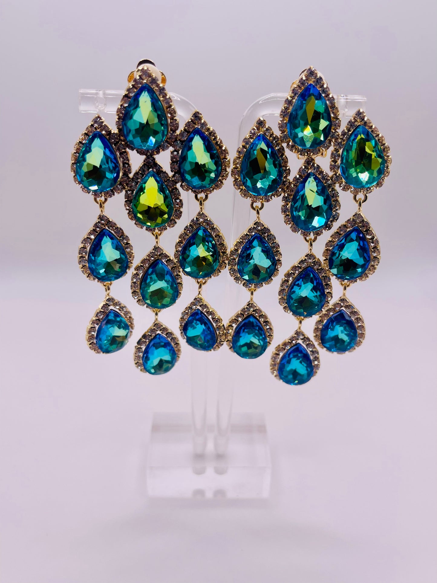 CLIP ON Queen Atargatis Drop Earrings
