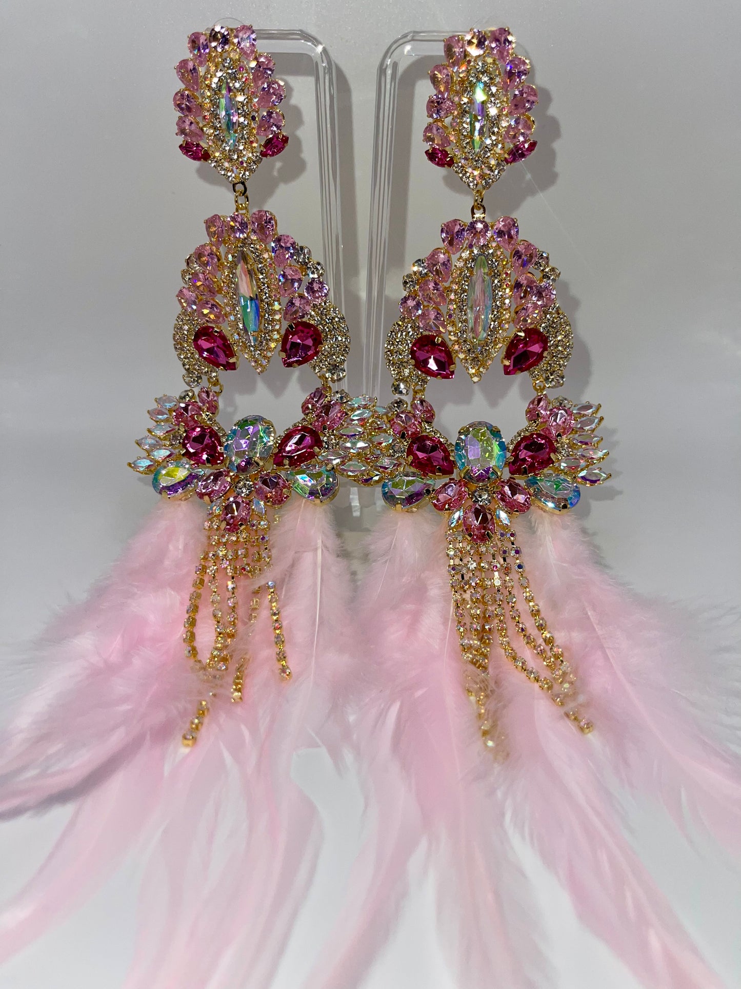 LUXE Showstopper Feather Tassel Drop Earrings