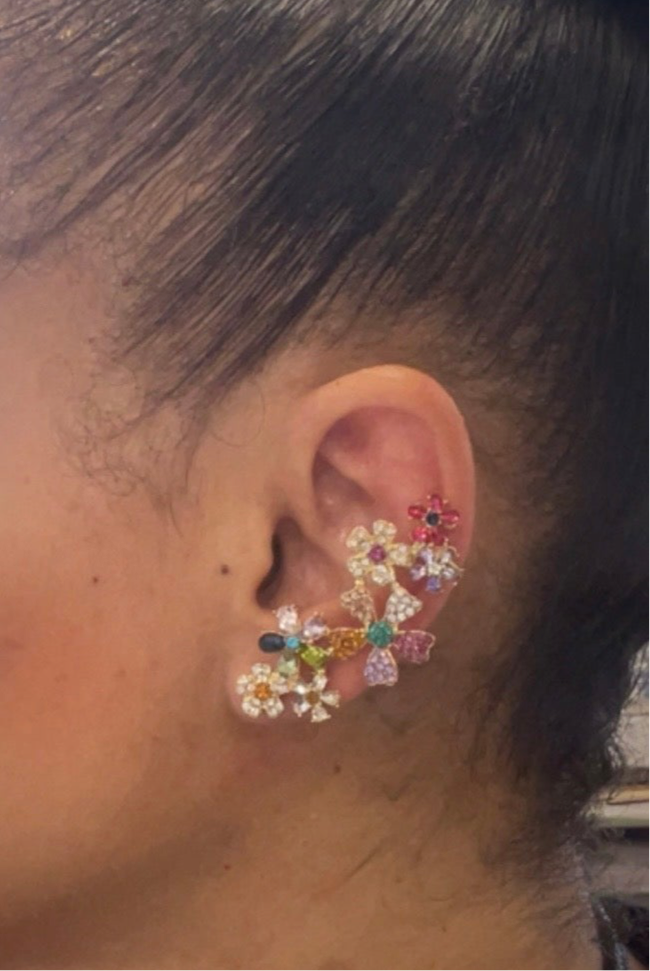 Floral Bouquet Cuff Earrings