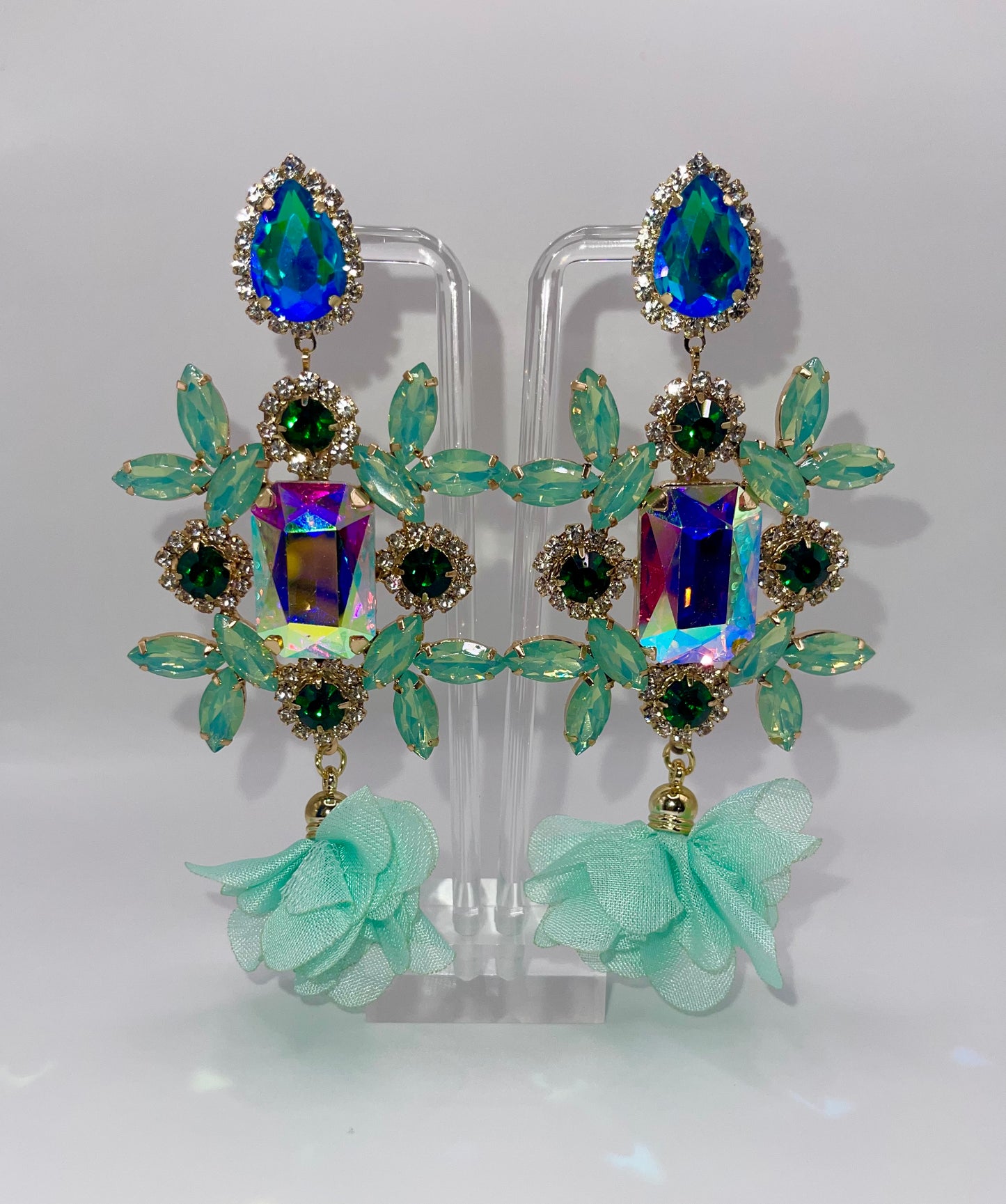 LUXE Mint For You Crystal Drop Earrings