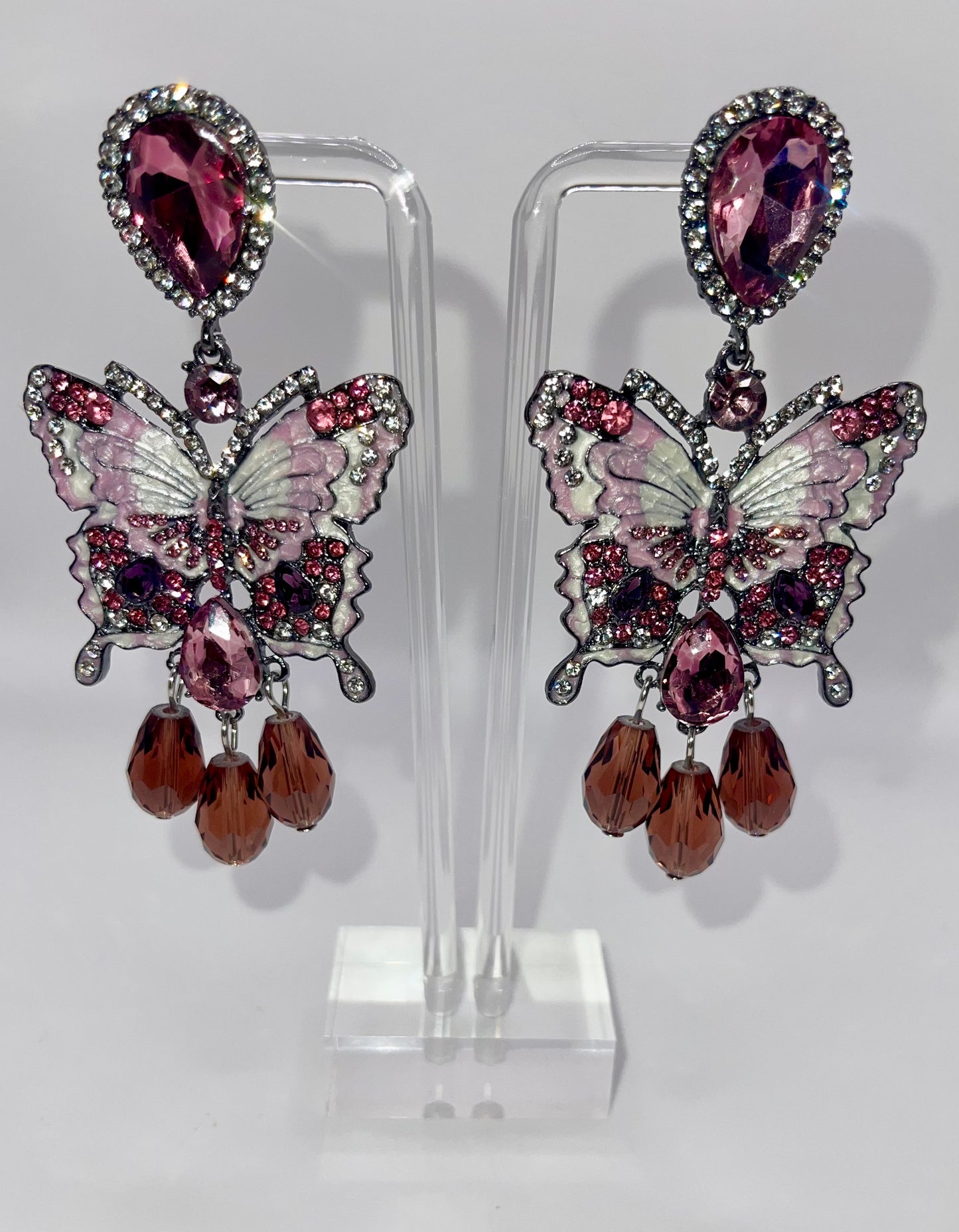 Wall Brown Butterfly Drop Earrings