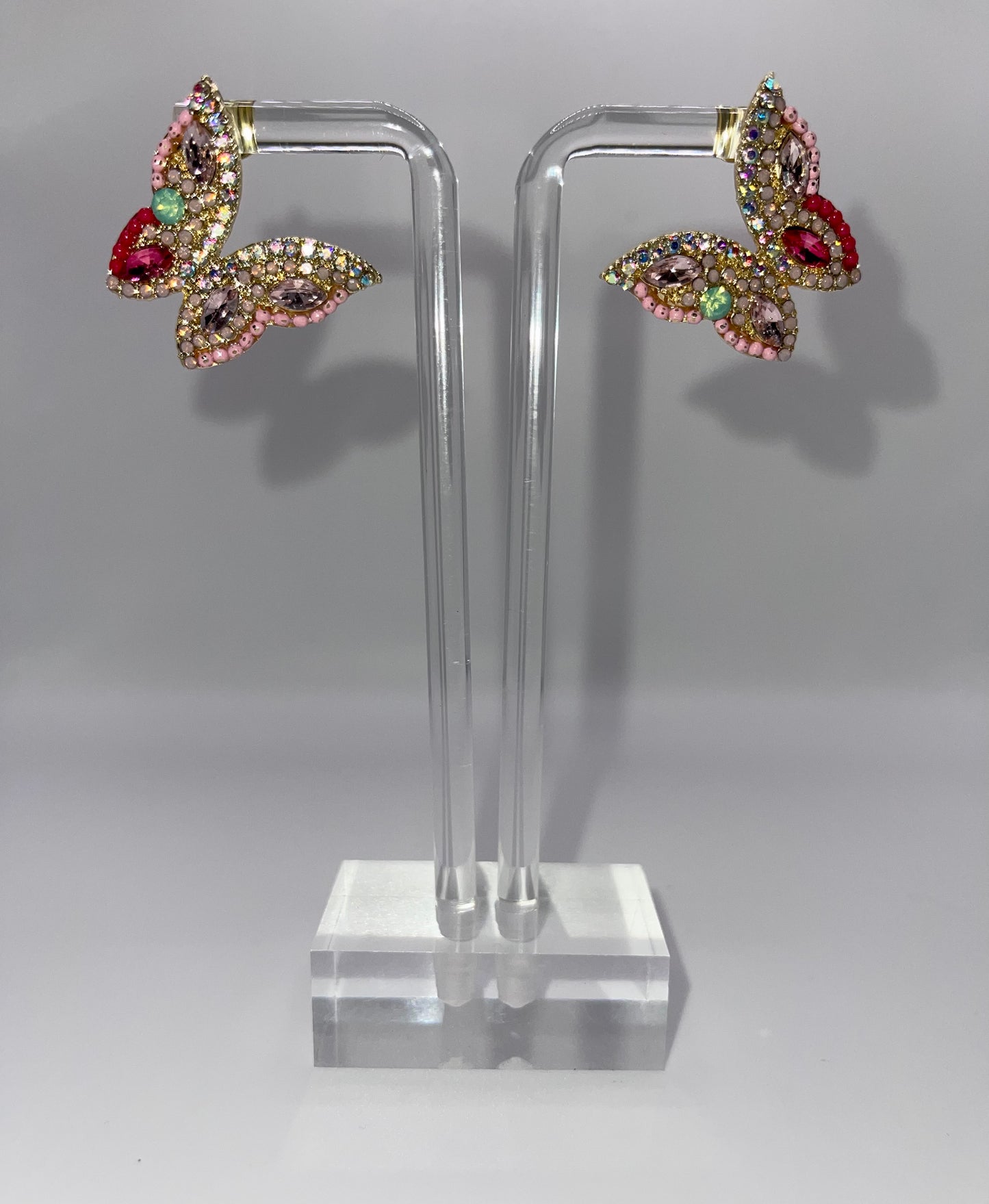 Pink Buttah Fly Stud Earrings