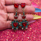 Ruby Red Drop Earrings