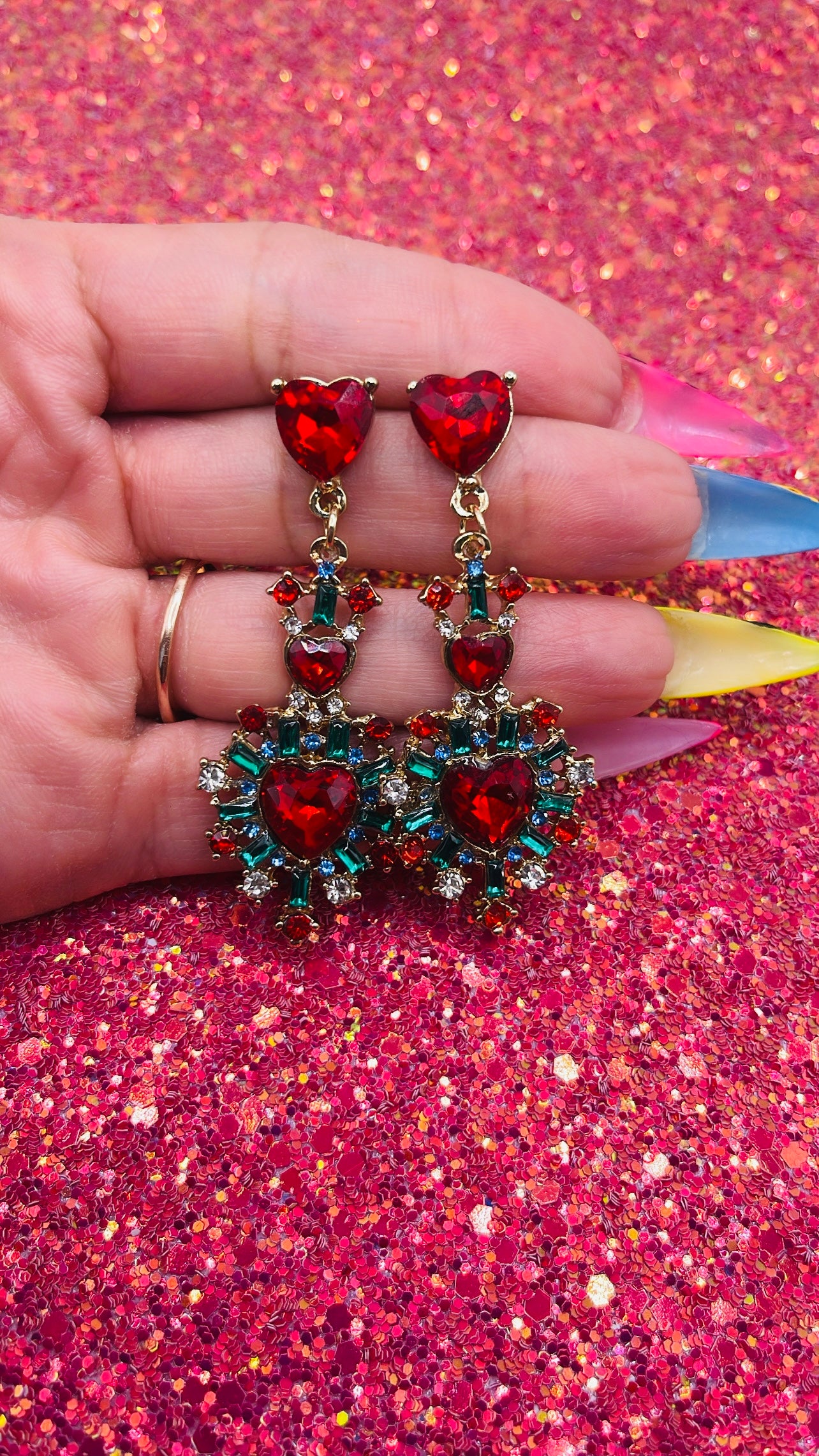 Ruby Red Drop Earrings