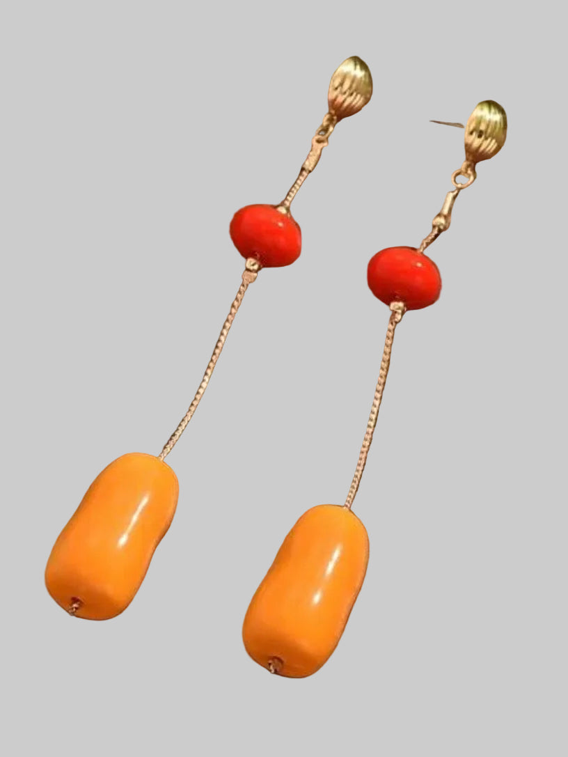 Passion Fruit Gold Drop Earrings