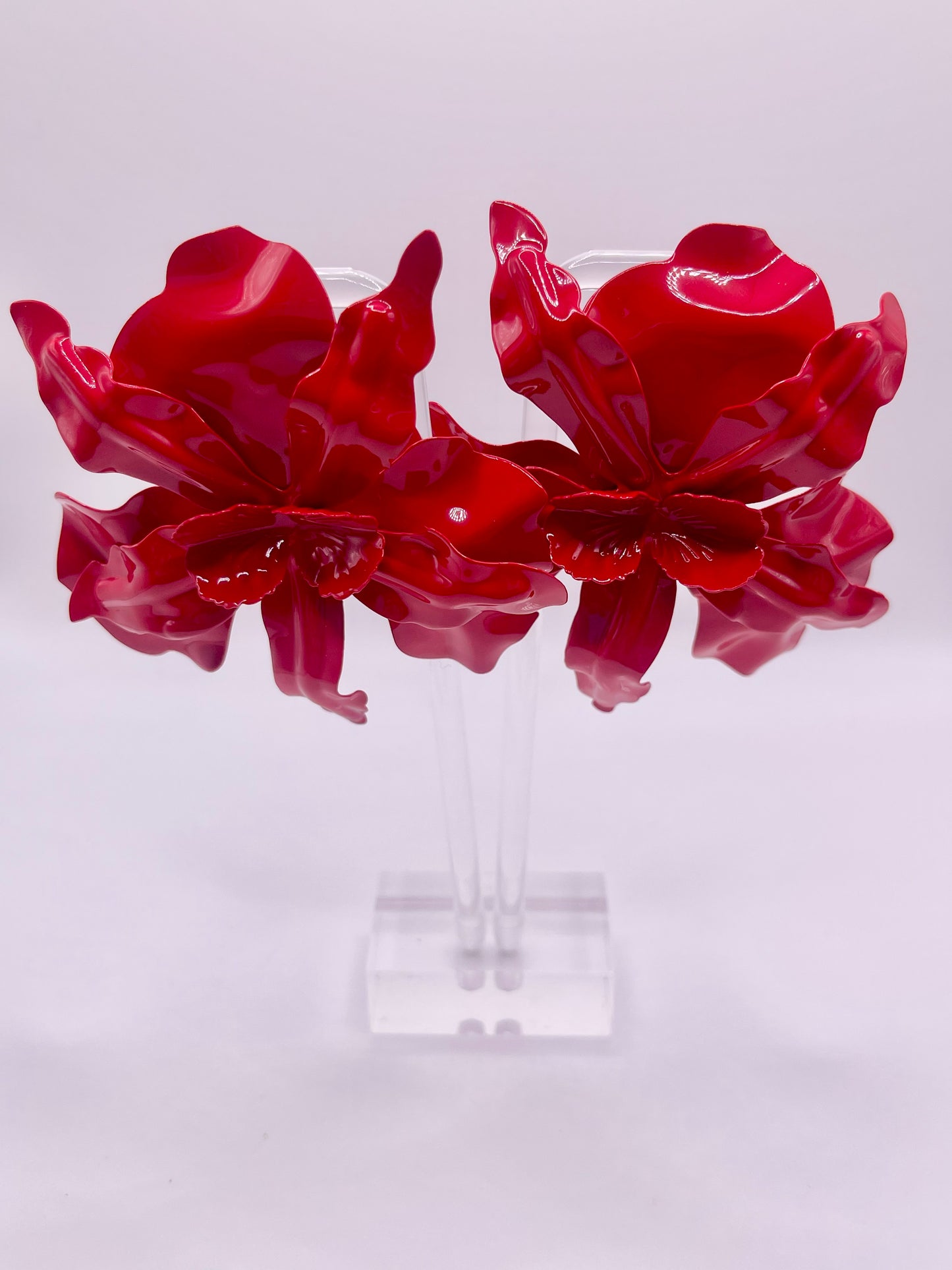 Million Dollar Red Floral Drop Earrings