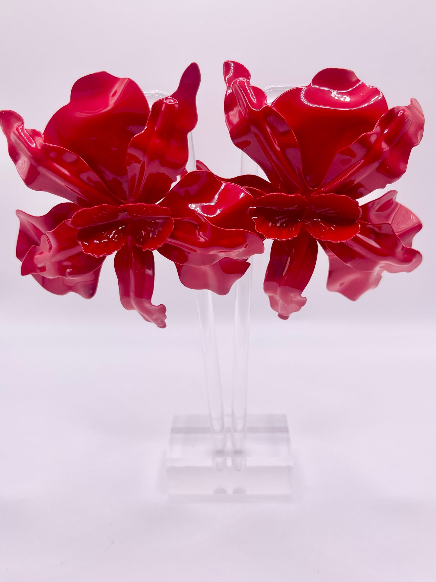 Million Dollar Red Floral Drop Earrings