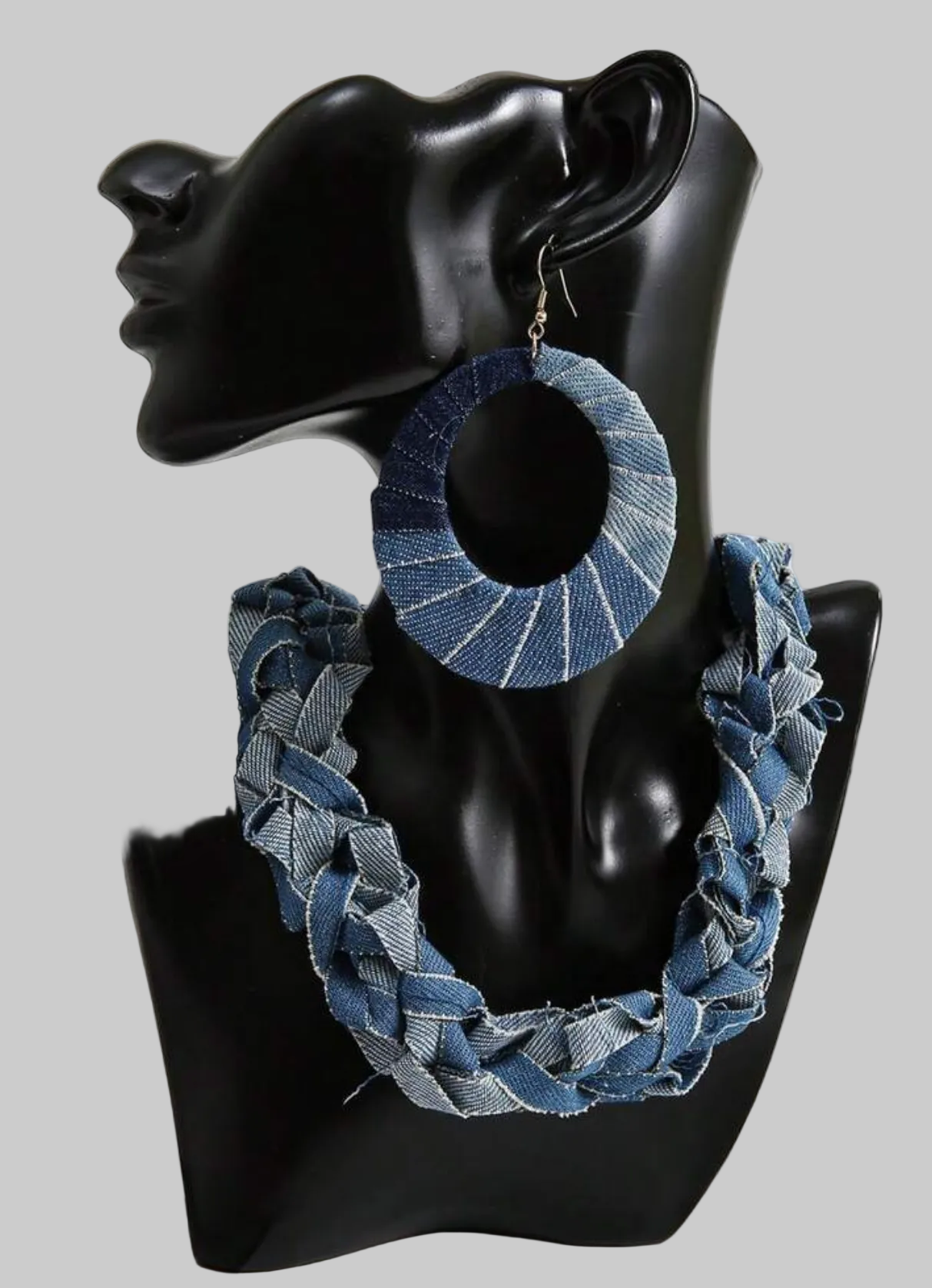 Denim Statement Necklace Set