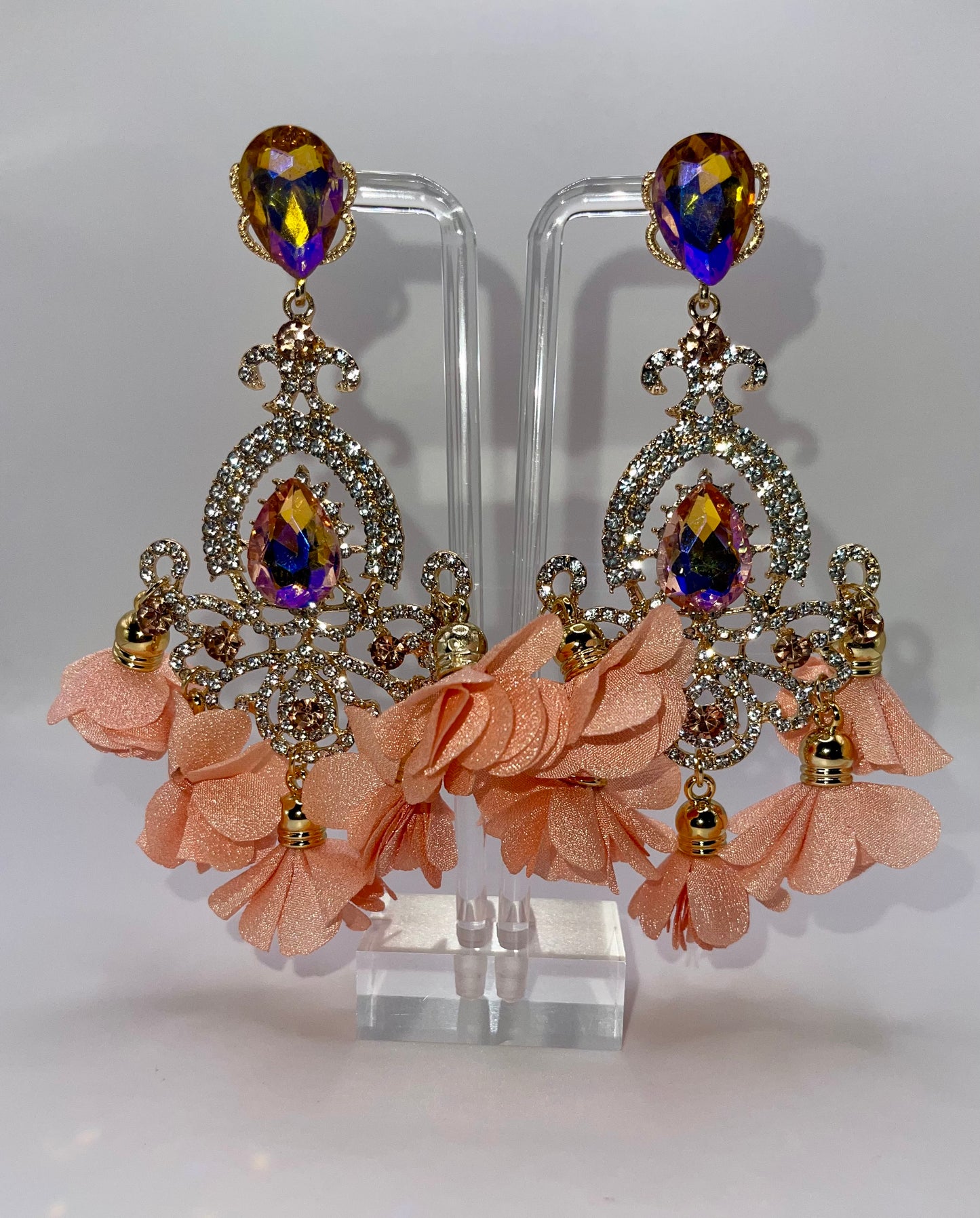 LUXE Boho Bride Petal Drop Earrings