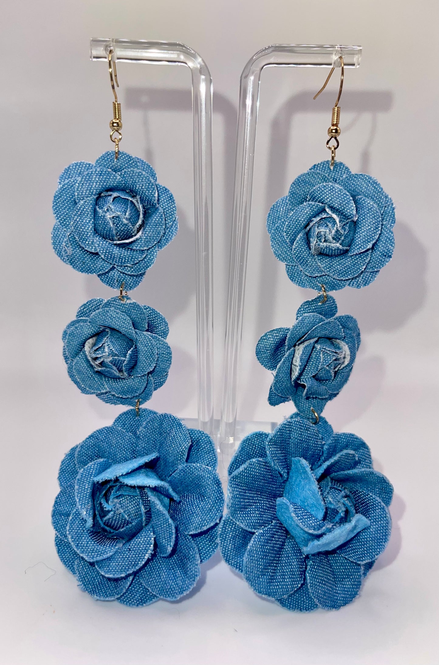 Denim Diva Floral Drop Earrings