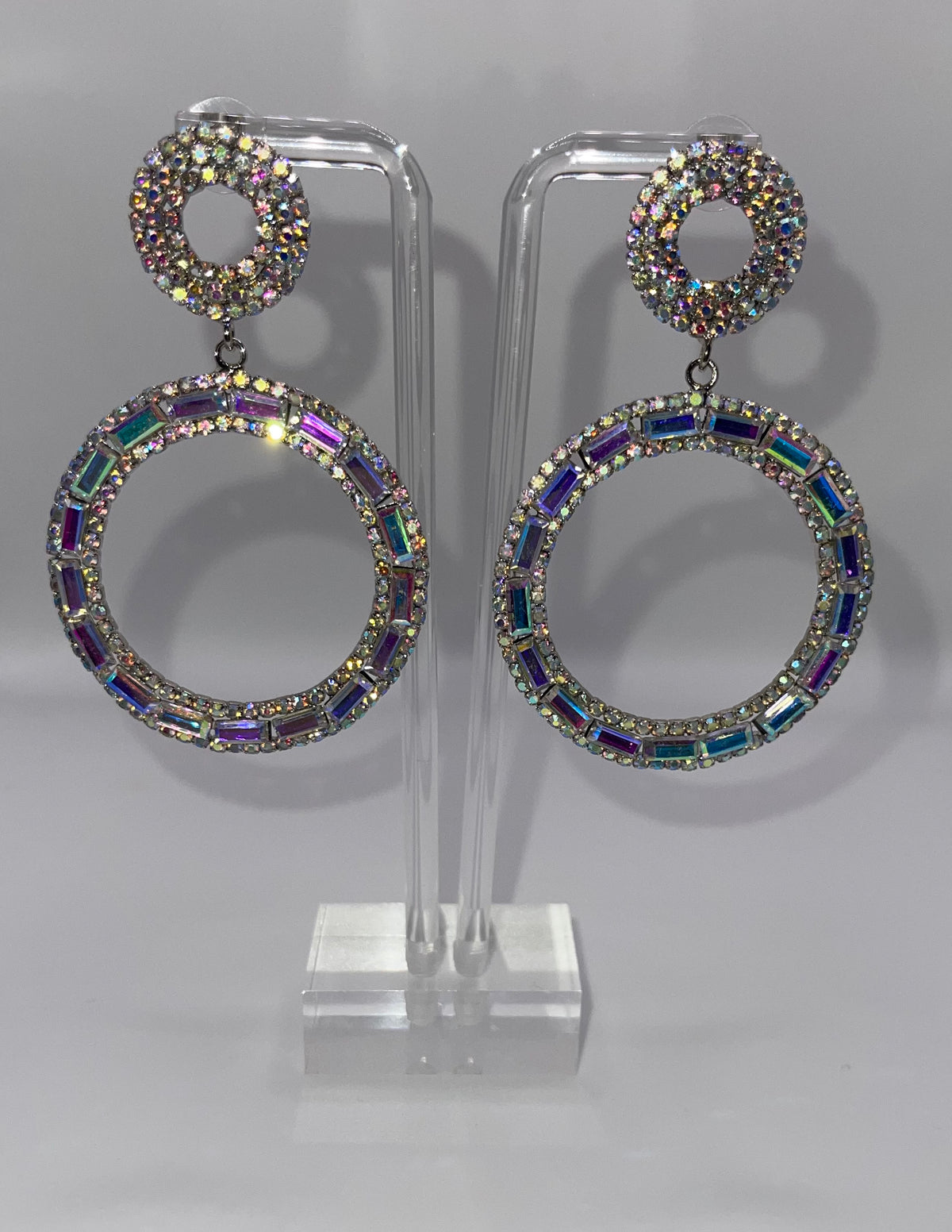 Rosé Circle Drop Earrings