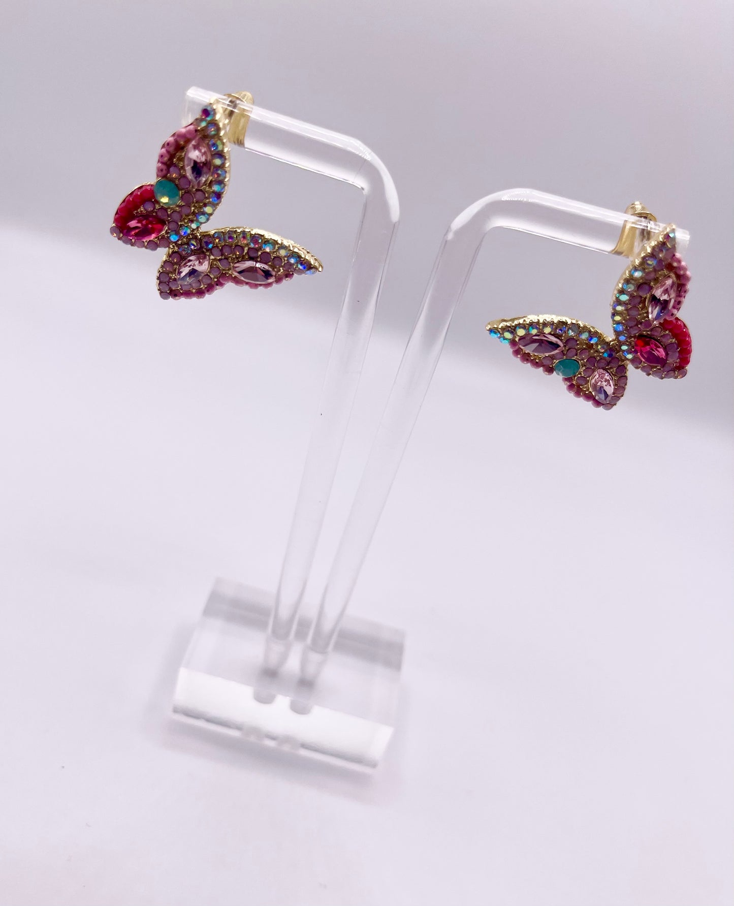 Pink Buttah Fly Stud Earrings
