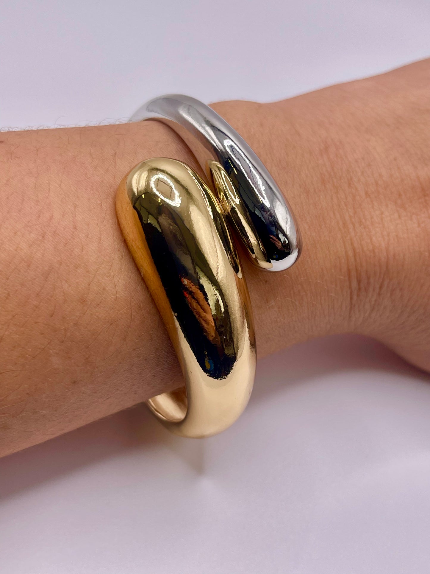 Opposites Attract Two-Tone Bangle