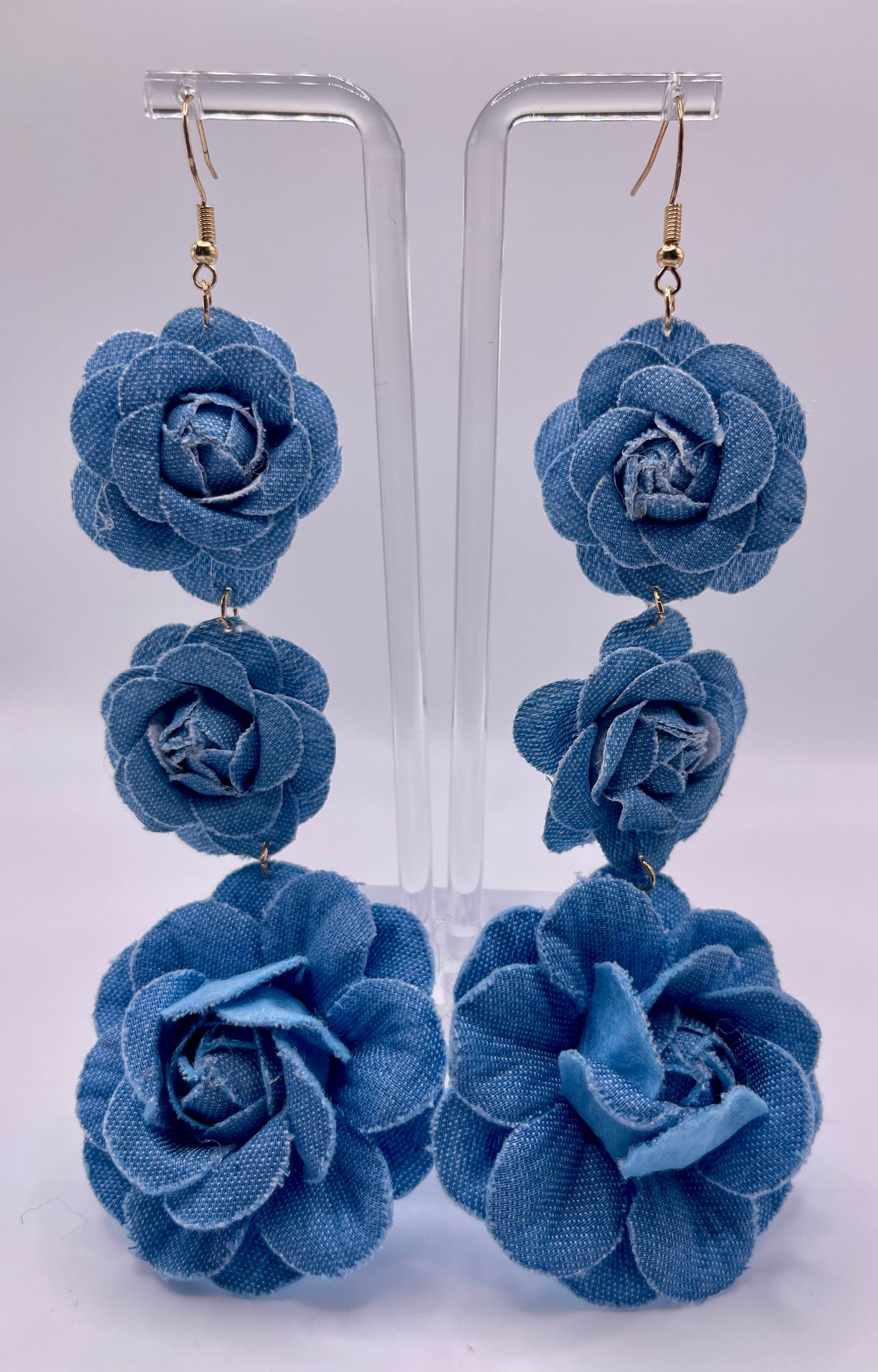 Denim Diva Floral Drop Earrings