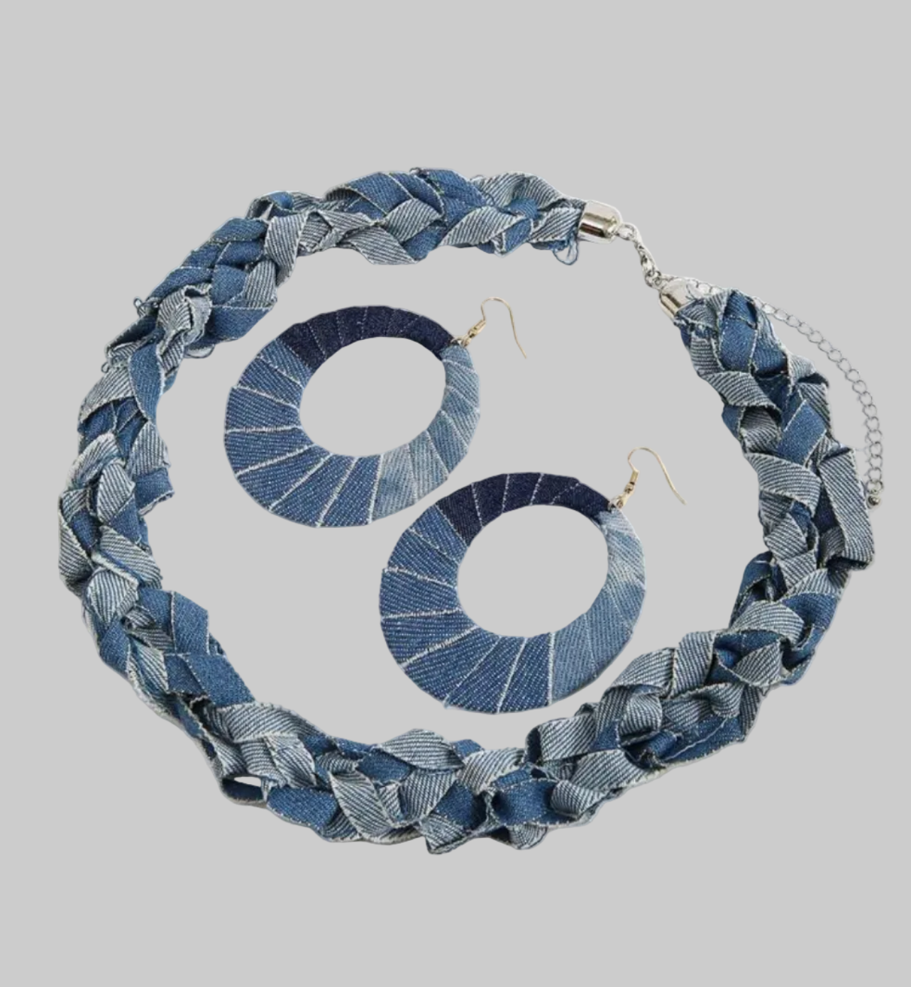 Denim Statement Necklace Set