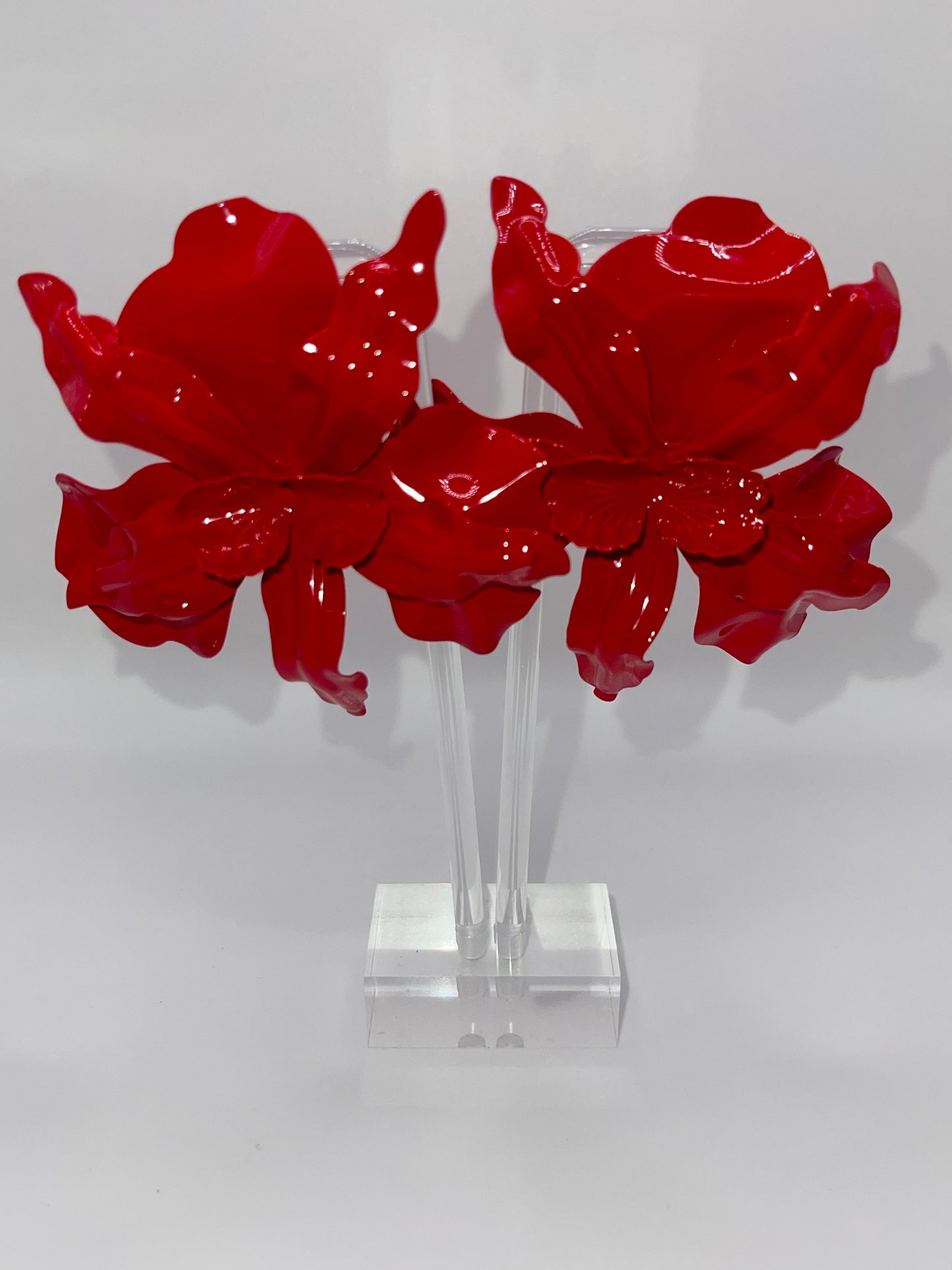 Million Dollar Red Floral Drop Earrings